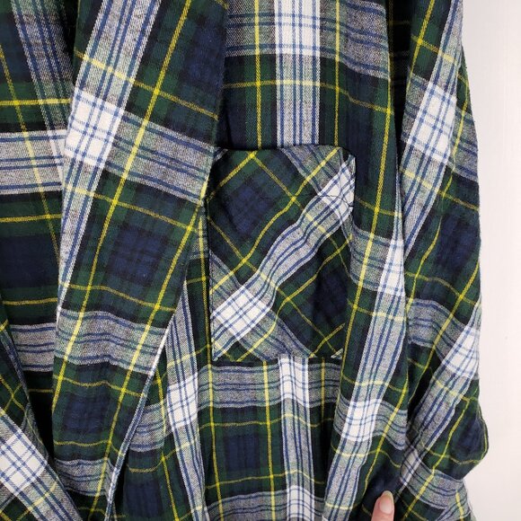 LL Bean Mens XL Gordon Dress Tartan Cotton Flannel Bath Robe Lounge Plaid Cabin - Picture 3 of 7